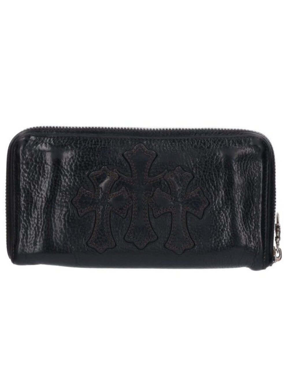Chrome Hearts Rec Zip Round Zip Leather Wallet